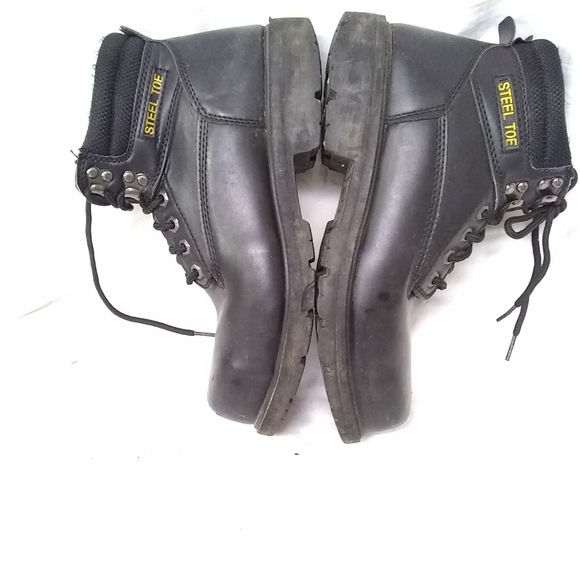🦶Brahma Mens Steel Toe Work Boots Slip Resistant Sz 9.5W Black - Picture 2 of 7
